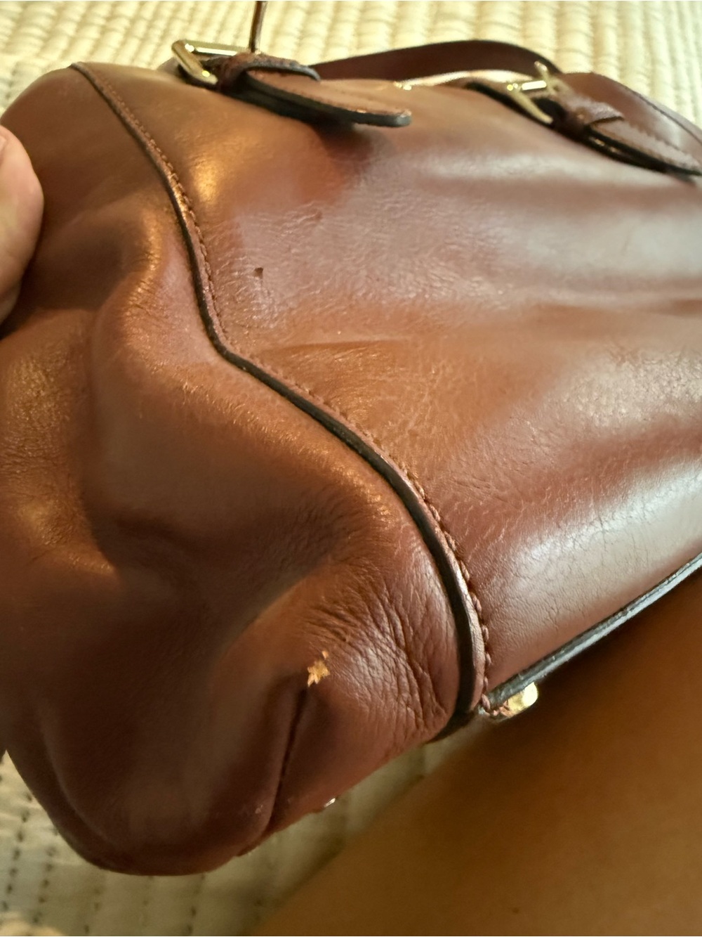 kate spade Brighton Park Sloan brown leather satchel with slight flaws - Picture 6 of 8